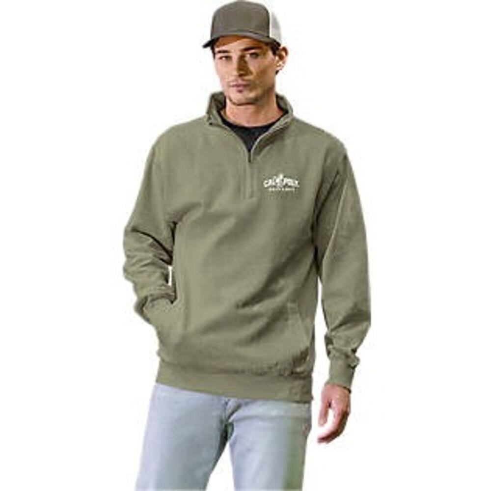 Straight Down Men's Green Cal Poly Mustangs 1/4 Zip Sweatshirt Size Small